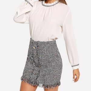 Skirts - FRAYED TWEED SKIRT Skirts - FRAYED TWEED SKIRT